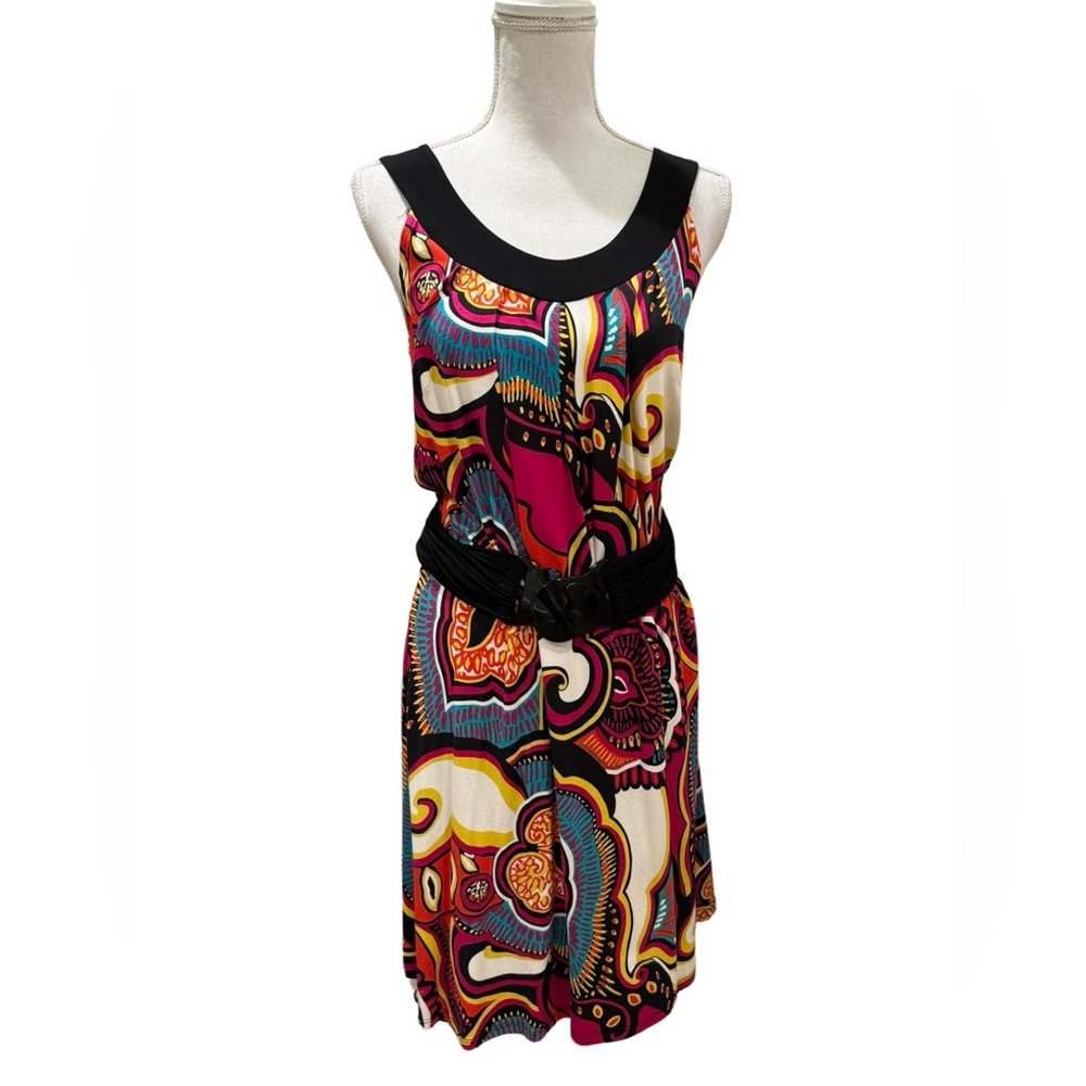 NWT Bleu d’Azur sleeveless multi colored mini dress. Size 6
